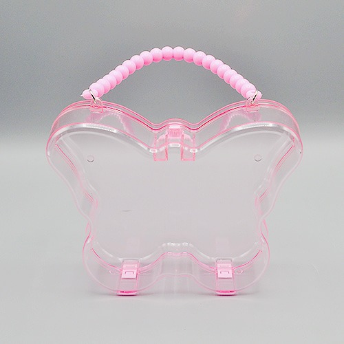 플라스틱 투명나비가방 (핑크손잡이)
