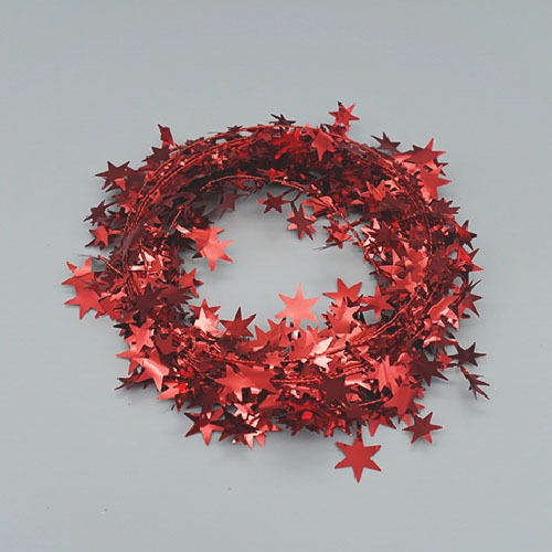 크리스마스 별 와이어 리스 빨강 (10m * 10줄)