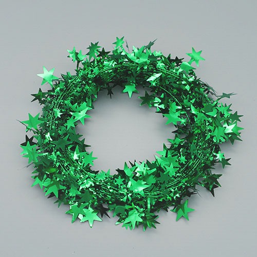 크리스마스 별 와이어 리스 초록 (10m * 10줄)