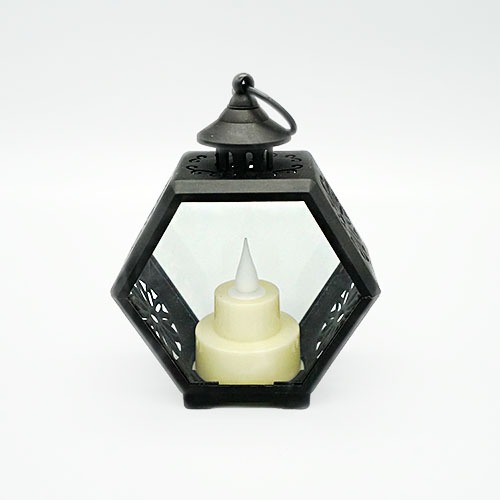 플라스틱 LED 육각 램프 - 블랙