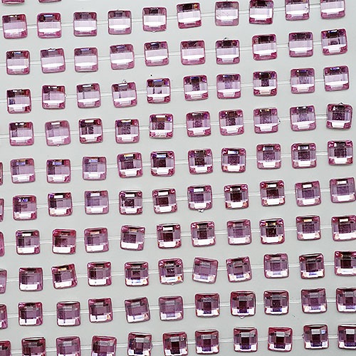 큐빅스티커 사각 5mm 분홍색 ( 낱개 알수 11*30 ) 1장