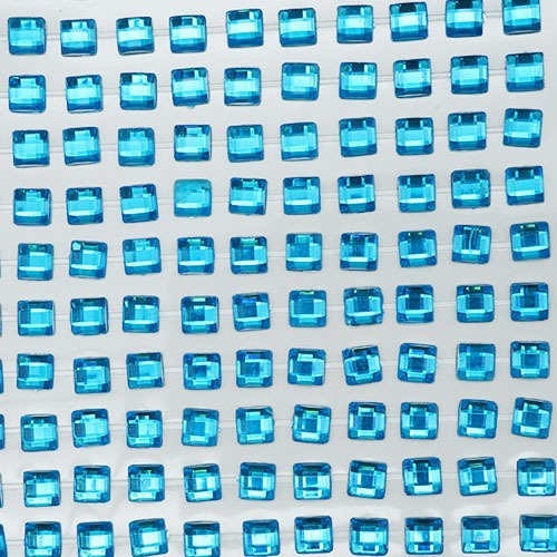 큐빅스티커 사각 5mm 파란색 ( 낱개 알수 11*30 ) 1장