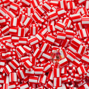 투톤컬러비즈5mm(빨강+흰색)약1000개_투톤 컬러비즈
