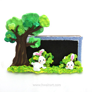 화인 클레이 샘플 나무 토끼 칠판