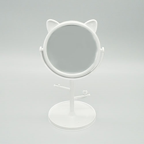 고양이 악세사리 거울  (흰색)