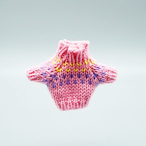 모루인형 장식 브이패턴 스웨터 핑크 (5개)